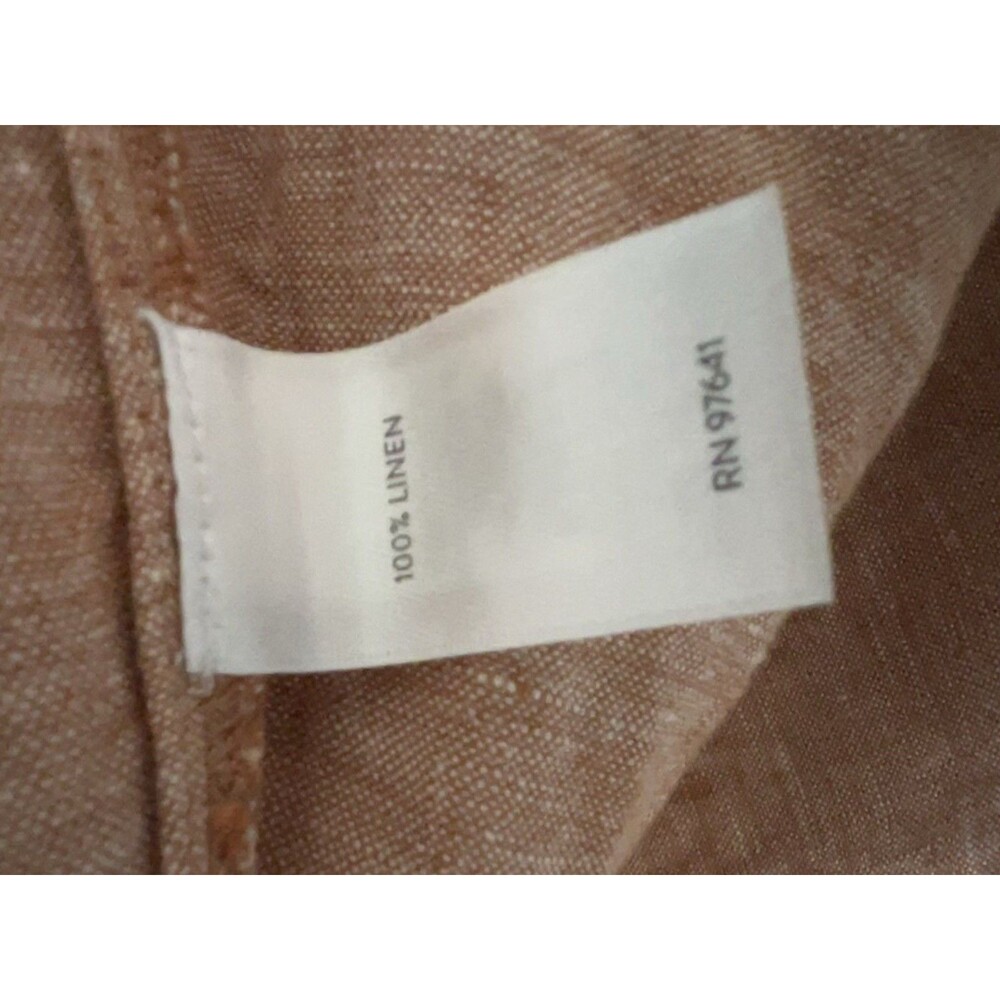 Pure J. Jill 100% Linen Sleeveless Midi Dress Terracotta Minimalist Petite Large - Picture 8 of 15